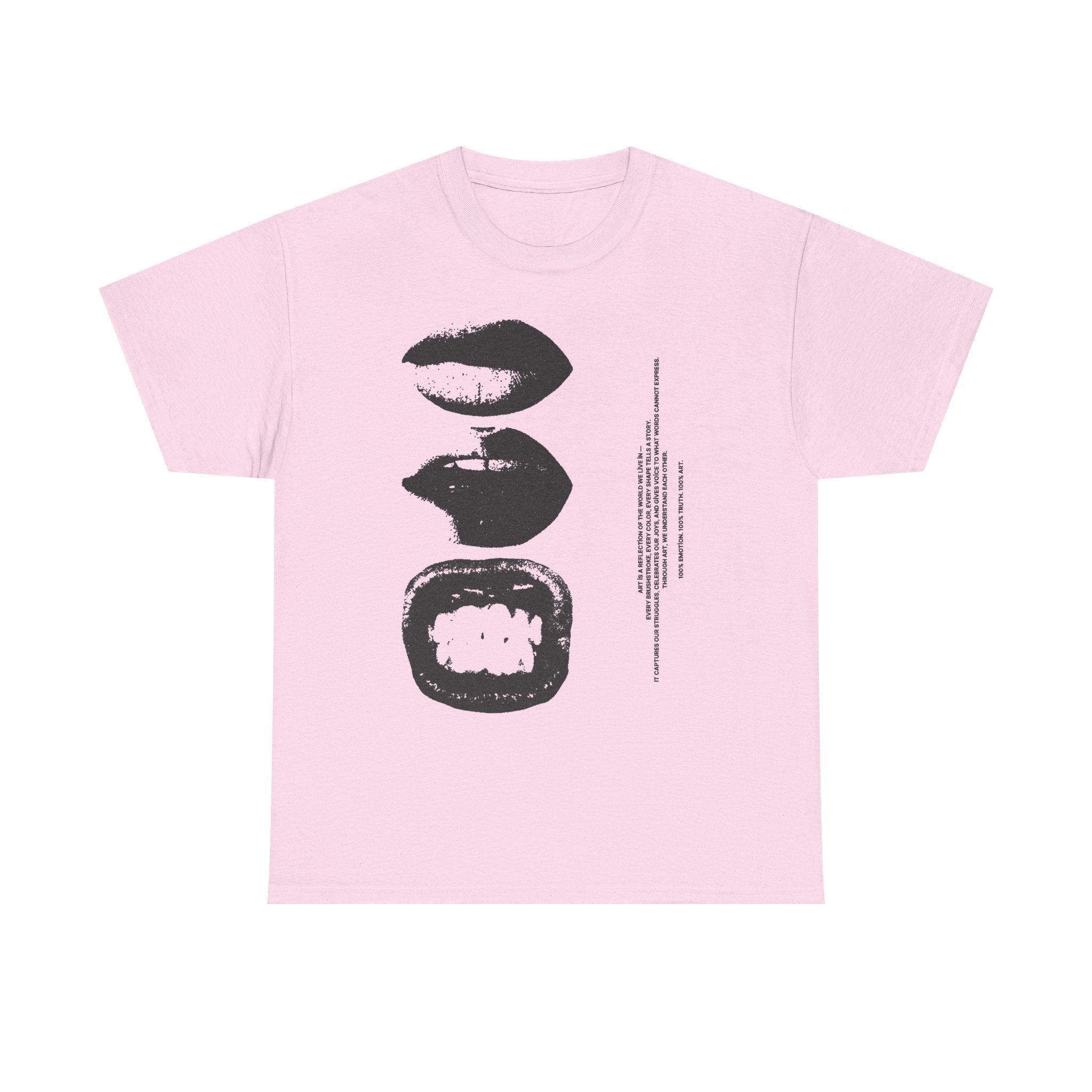 Graphic Lip Print T‑Shirt — Monochrome Pop Art Mouths Tee