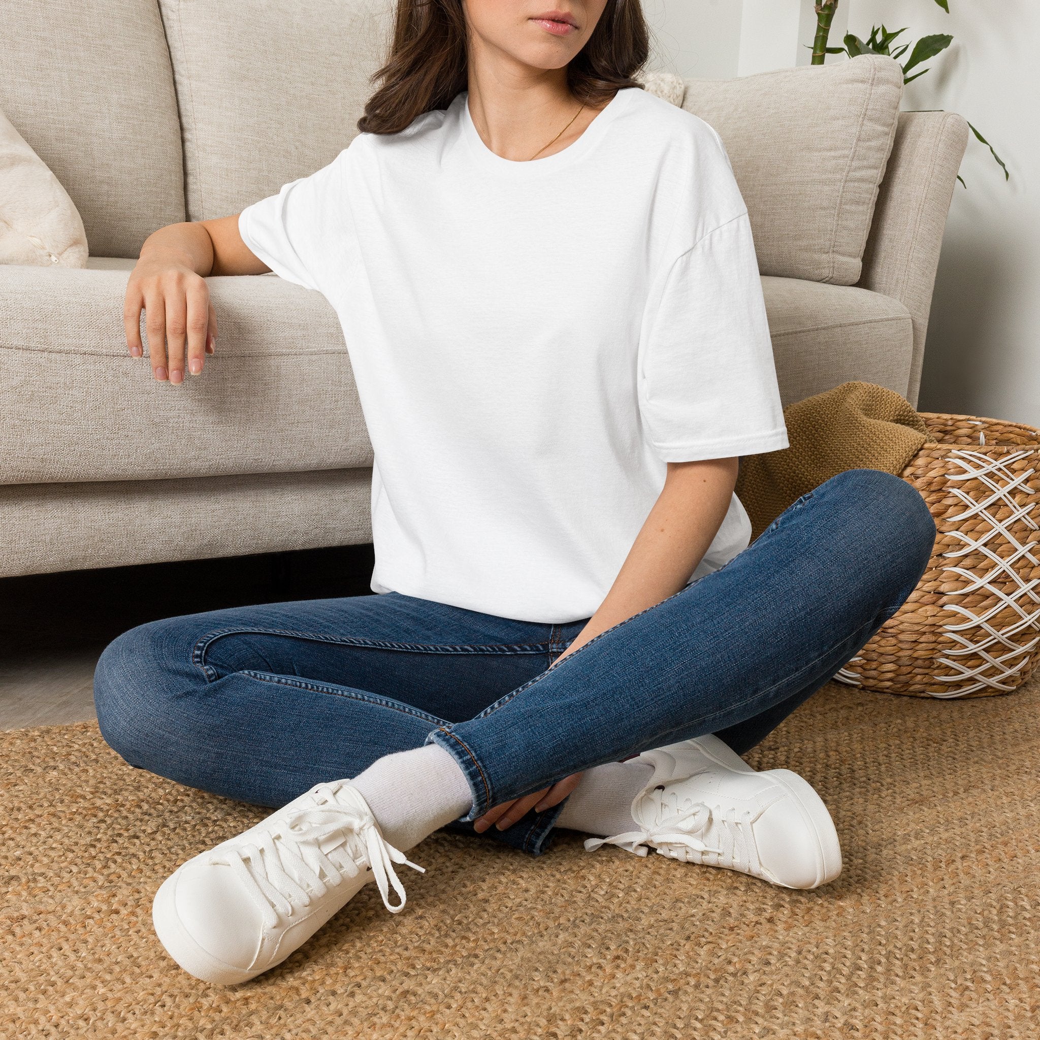 Blank White Tee T-Shirt | Plain Crewneck Shirt for Custom Printing