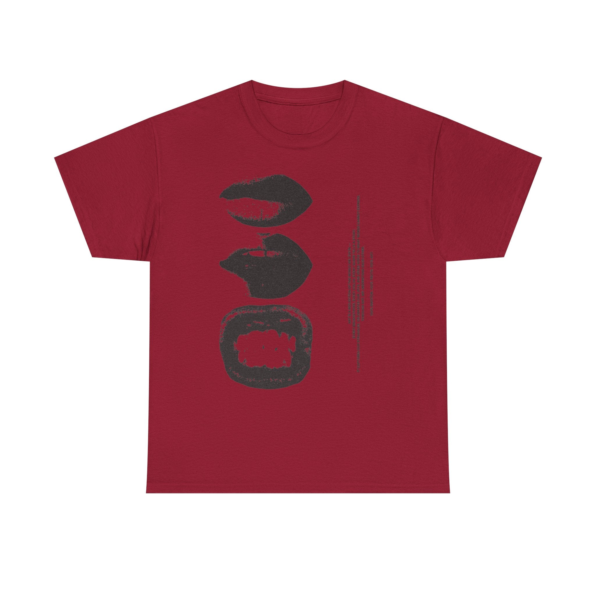 Graphic Lip Print T‑Shirt — Monochrome Pop Art Mouths Tee