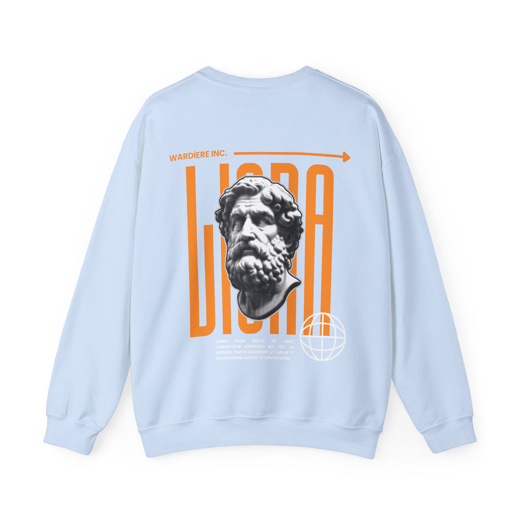 Classical Bust Graphic Sweatshirt — Retro Orange Typographic Design