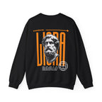 Classical Bust Graphic Sweatshirt — Retro Orange Typographic Design