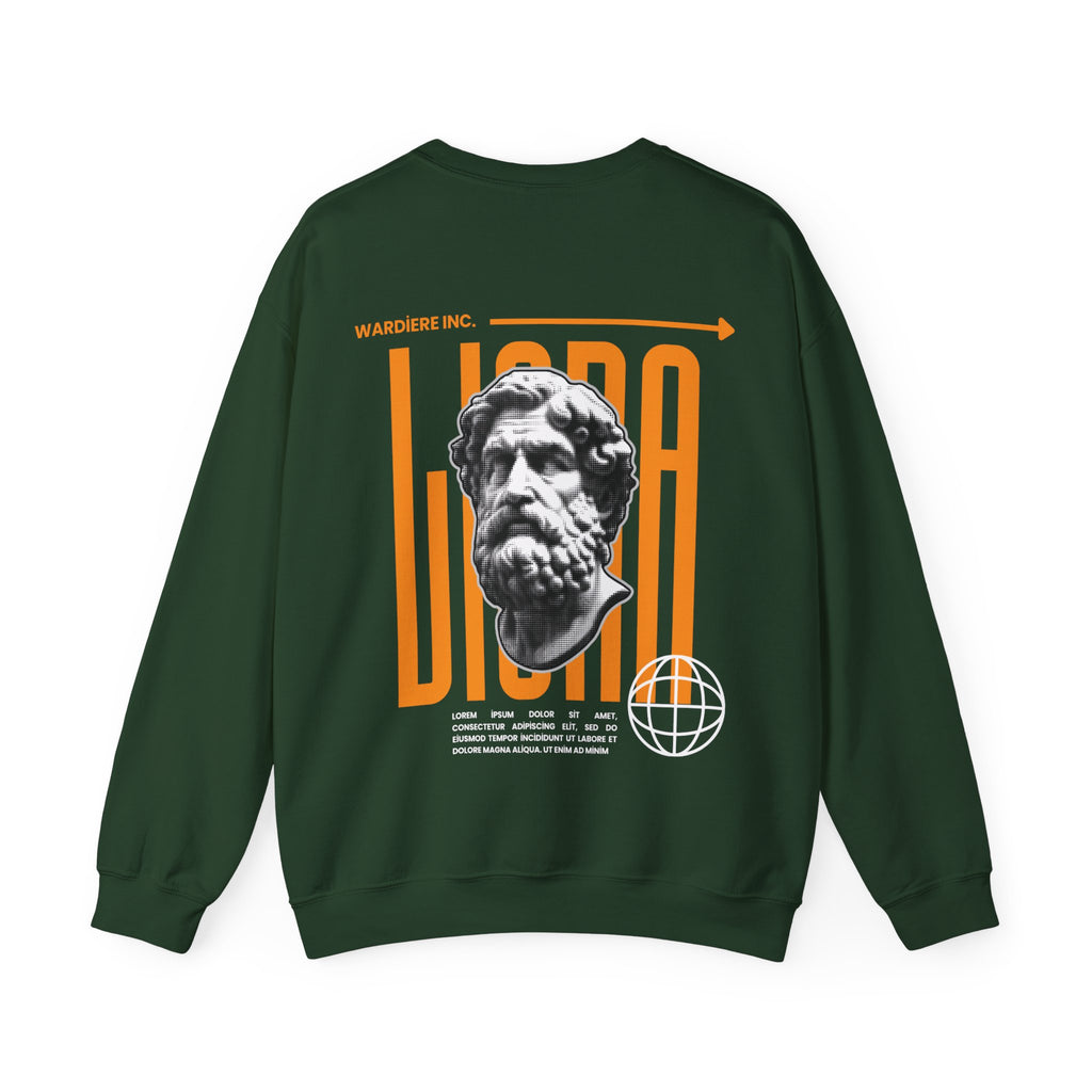 Classical Bust Graphic Sweatshirt — Retro Orange Typographic Design